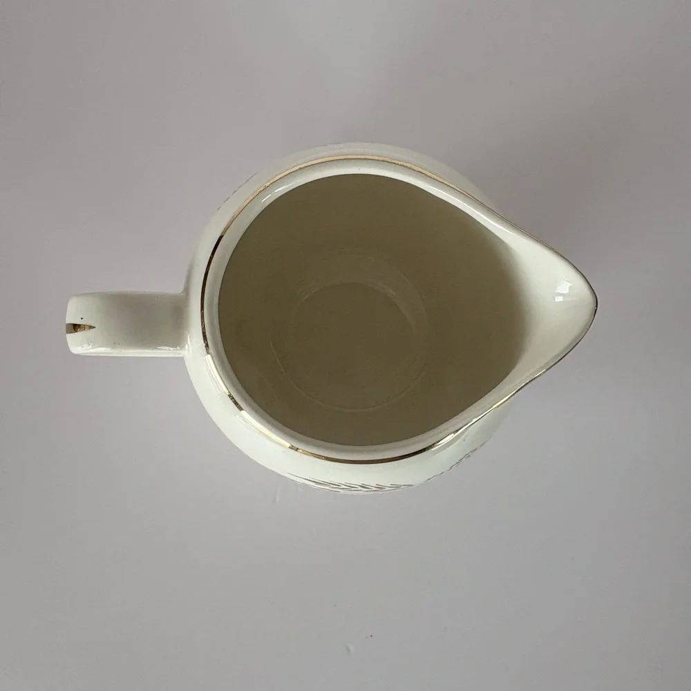 Lifetime China Prairie Ivory Creamer w/22k Gold Trim-Discontinued Vintage Item